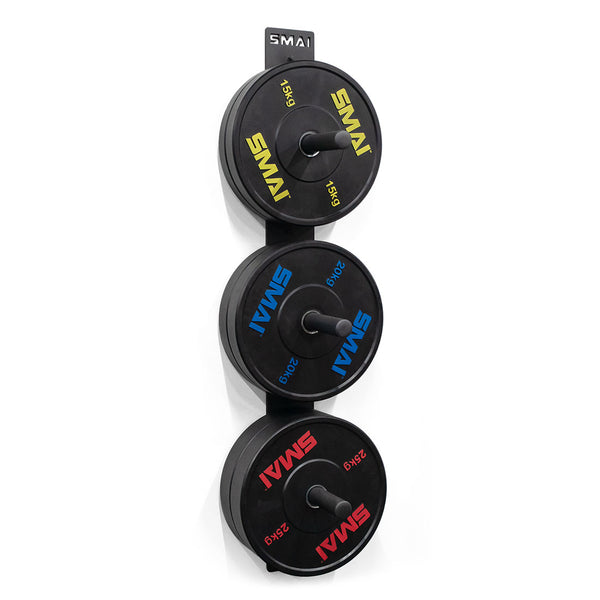 Bumper Plate Storage - Wall Mounted bumpers on