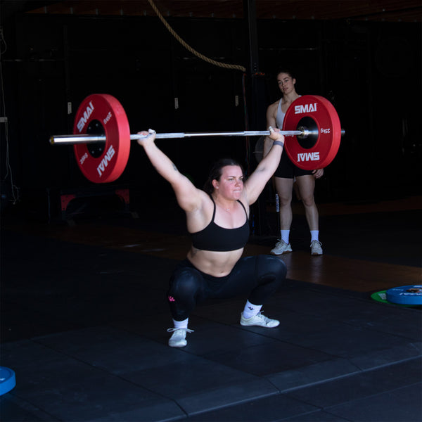 Julia Hannaford CrossFit Athlete using the SMAI Acoustic Rubber Weightlifting Platform