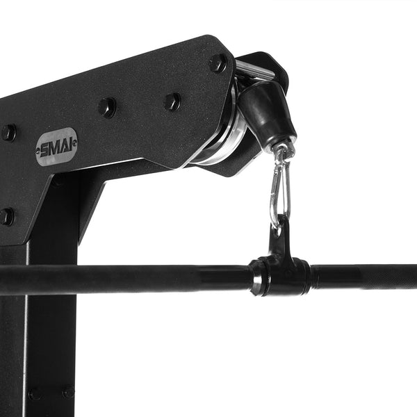 Free Standing Cable Tower Lat Pull / Low Row Close up of Top Pull for lat pull