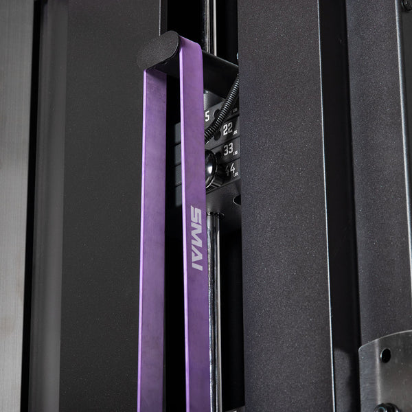 Free Standing Cable Tower Lat Pull / Low Row Close up of band peg attachment