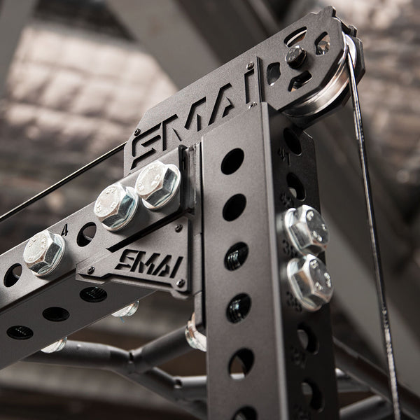 Close up of top pully system