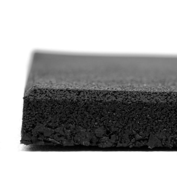 Rubber Gym Flooring Tile - 15mm - Black close up corner