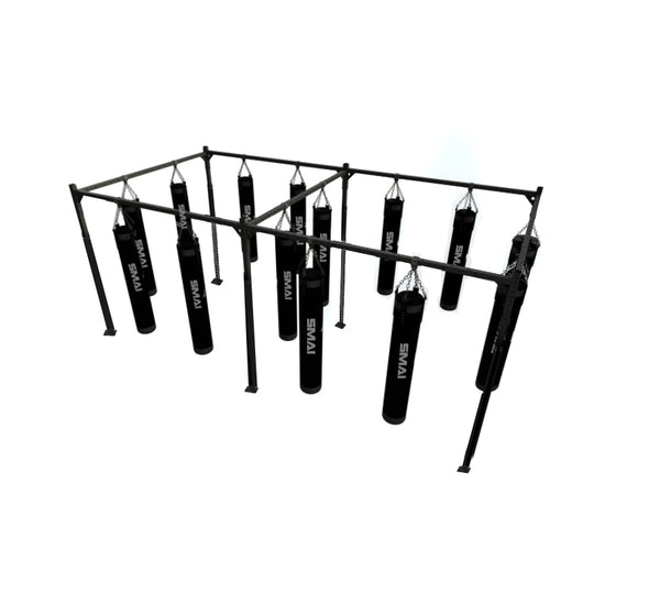 14 Station Boxing Bag Rack Pack top view