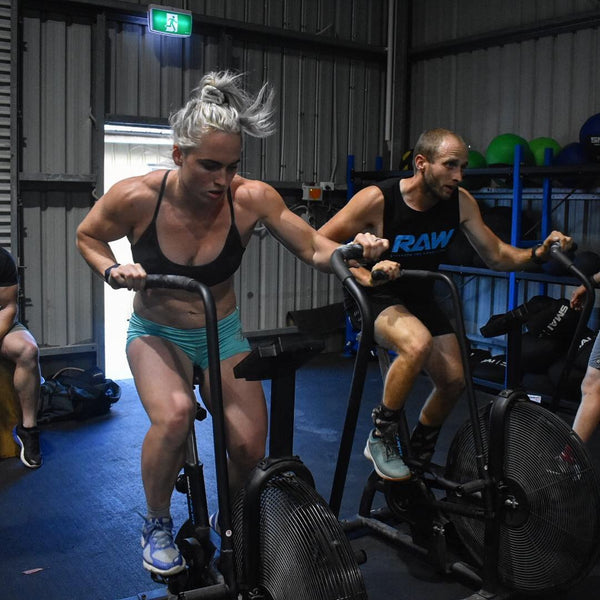 Jessica Coughlan using the SMAI Air Fit 2.0 Bike Assault Bike