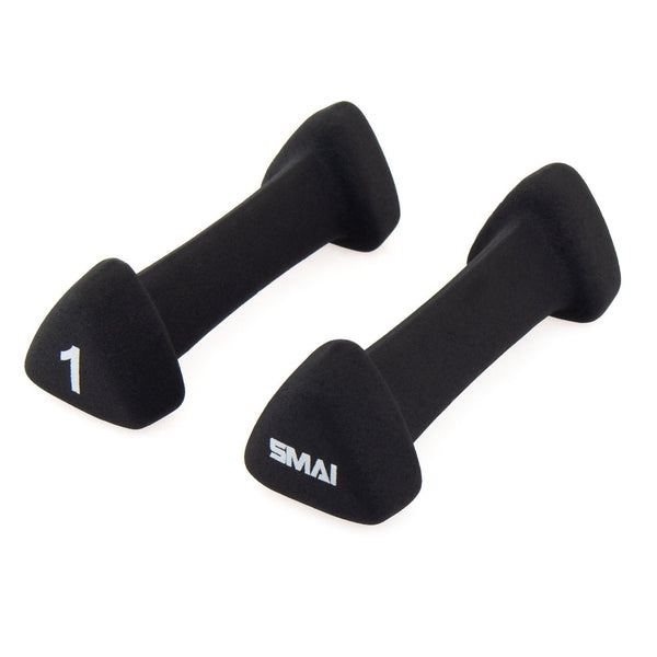 Dumbbell Black Triangular Head Neoprene 1kg Set (pairs)
