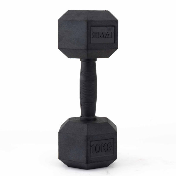 Rubber Hex Dumbbells - Apex 10kg