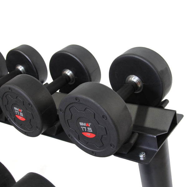 Commercial Dumbbell Set with Rack 5-30kg Close up of 17.5kg Dumbbell