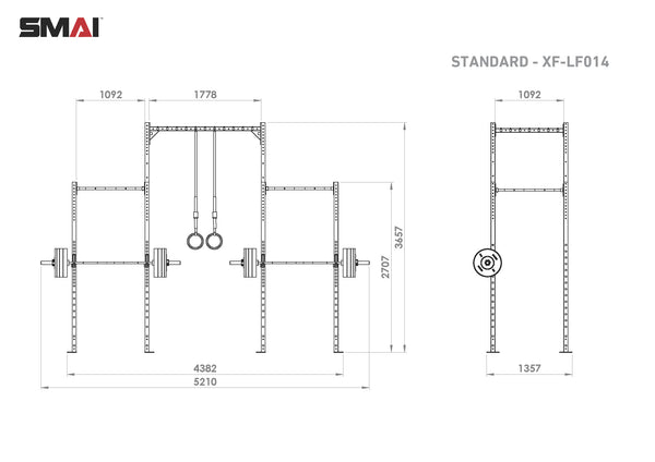 Rig - 4 Squat Cells with Utility Bridge Measurements