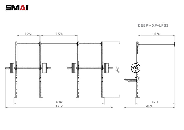 Wall Mounted Rig - 2 Squat Cells Measurement 3