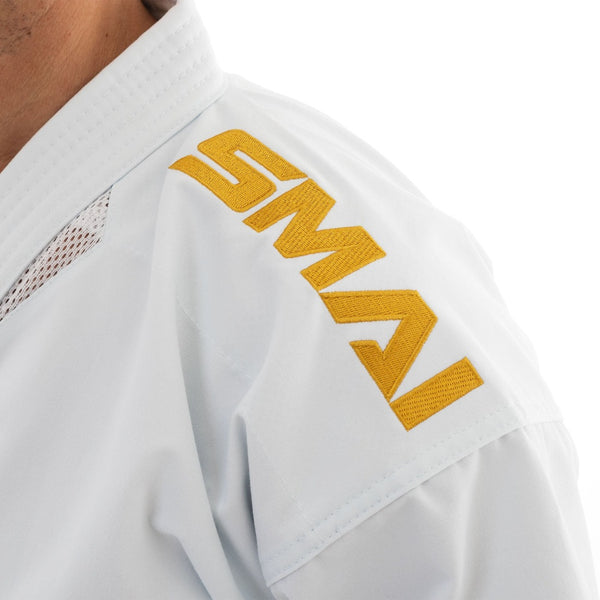 WKF Karate Uniform - 14oz Premium Kata Gi - Kaminari X Gold Shoulder