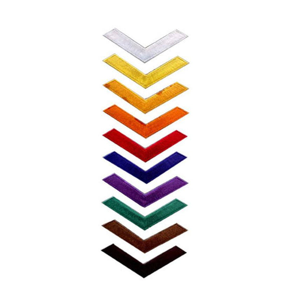 Badge Coloured Ranking Arrow, Martial arts badge, martial arts patches, karate patches, karate badges, taekwondo patches, kung fu patches, karate uniform patches