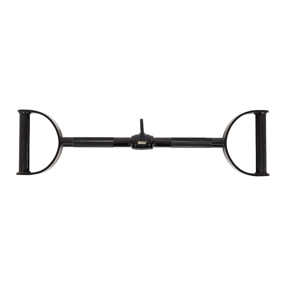 Black metal SMAI Double D Row / Lat Pull Handle featuring a double D row design.