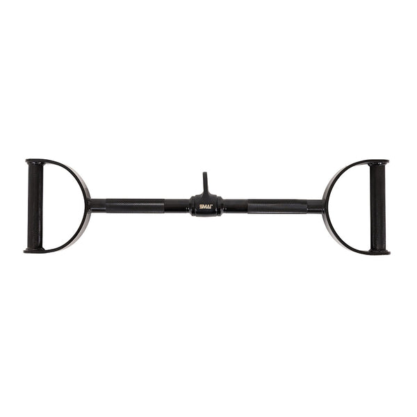 Black metal SMAI Double D Row / Lat Pull Handle featuring a double D row design.