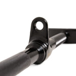 Close-up of a black SMAI Double D Row / Lat Pull Handle for Cable Machine, featuring a central eyelet and textured grip handles.