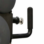 Close-up of a black metal handle with a foam grip and a silver adjustment knob attached to the SMAI Functional Trainer - FTS Slide, a piece of commercial-grade gym equipment.