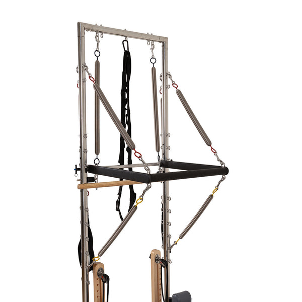 The SMAI Pilates - Classical Maple Reformer with Tower offers a commercial-grade experience, featuring a durable maple frame, adjustable springs, straps, and bars—ideal for resistance-based exercise and physical therapy.