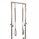 The SMAI Pilates – Classical Maple Reformer with Tower features a sturdy frame and two sprung handles, ideal for versatile strength and flexibility training in any commercial or home studio.