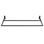 A sleek black metal double towel bar is mounted against a white background, featuring two parallel bars and sturdy wall brackets at each end—ideal for enhancing gym storage or pairing seamlessly with your SMAI Exercise Ball Storage Rack - Wall Mounted 150cm to create a cohesive, organized space.