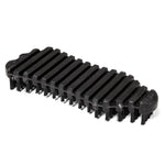 The SMAI Barbell Cleaning Brush - Nylon features a black, rectangular design with short, stiff nylon bristles and a grooved handle, shown against a white background—ideal for maintaining your barbell.