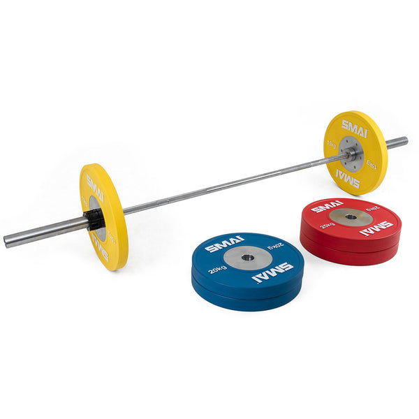 Competition Bumper Plate Set with Barbell - 120kg