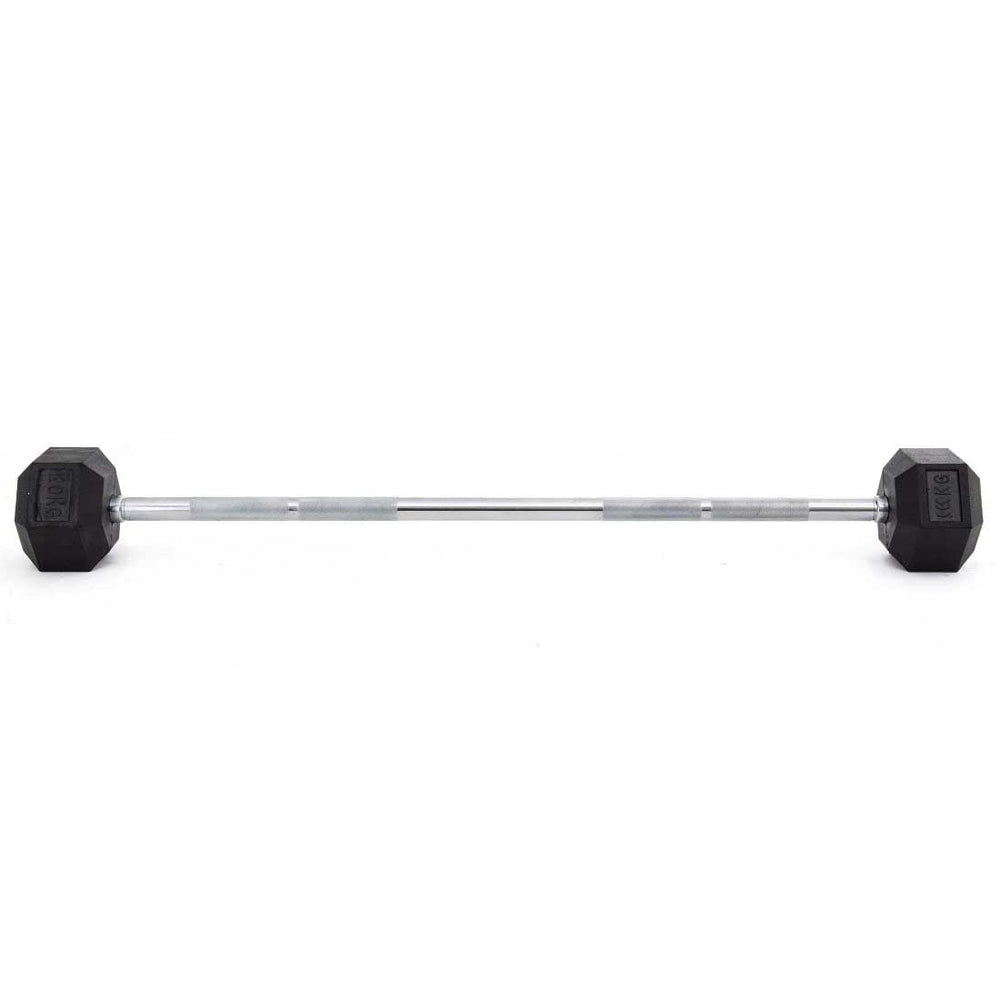 Fixed Pump Bar 10kg rubber hex full width
