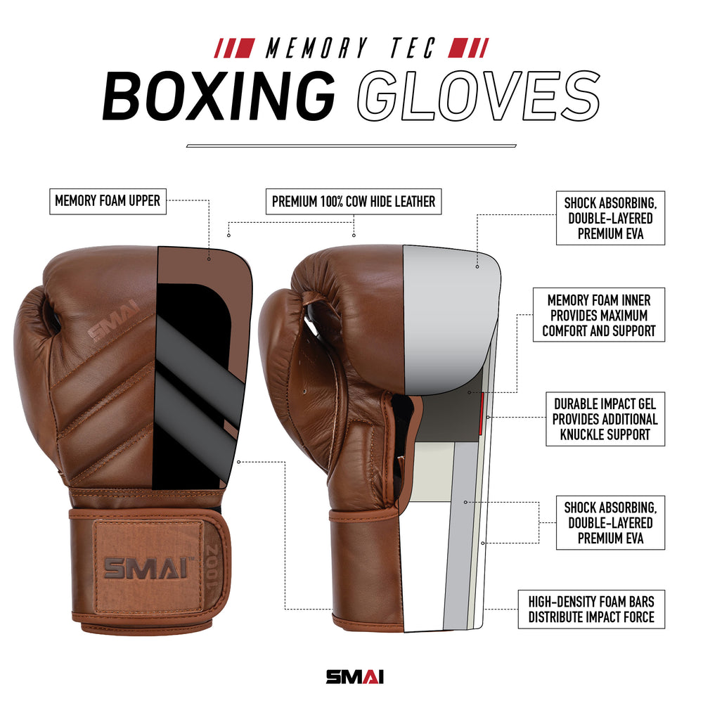 Memory Tec Leather Boxing Glove - Antique Brown