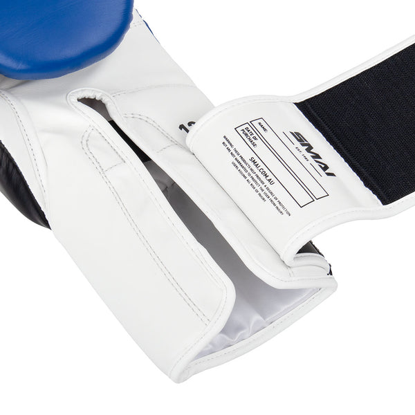 ProGuard Blue Boxing Glove Palm Side Up Velcro strap open