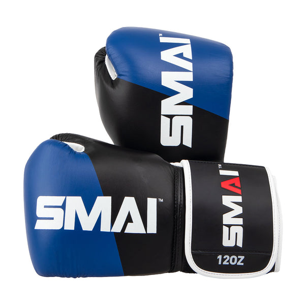 ProGuard Blue Boxing Glove one glove lying on its side resting on up right glove
