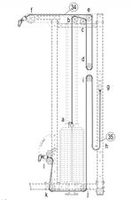 Technical line drawing of the SMAI Replacement Cable for Freestanding Lat Pull / Low Row - AF1002S-C34, ideal for identifying AF1002S spare parts. Labeled pulleys and numbered parts help pinpoint components like the weight stack (a) and frame (g, h).