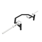 The SMAI Yard Open Hex Trap Bar - Tri Grip Rotating Handle features a black center frame and chrome sleeves, raised handles, and rotating grips—ideal strength equipment for deadlifts, shrugs, and enhanced weightlifting performance.