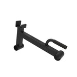The Yard - Single Barbell Jack by SMAI is a black metal gym attachment with padded handles and mounting brackets, designed as a versatile Olympic barbell accessory for connecting to exercise equipment or rigs.