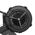 Close-up of the SMAI AirMag X Rower’s black circular fan housing with a protective grille.