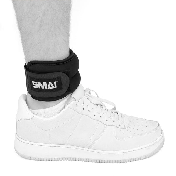 SMAI Strap On Ankle / Wrist Weights 0.5 KG (PAIR) - On Ankle Wrapped