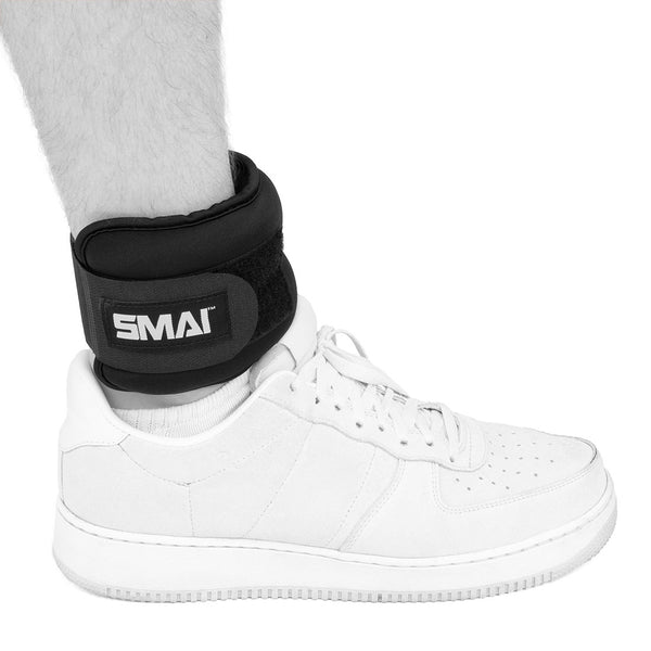 SMAI Strap On Ankle / Wrist Weights 1KG (PAIR) - Wrapped around Ankle