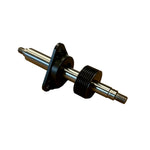 The SMAI Air Spin - Axle Shaft Spacer features threaded ends, a central flange, and grooved black discs. Shown isolated on white, it's an essential spare part for your Air Spin Bike.