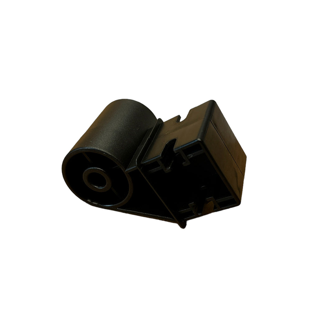 The SMAI Air Spin - Monitor Bracket features a black plastic cylindrical roller on a rectangular mount, shown against a white background—perfect as a spare part for air spin bikes or use with monitor brackets.