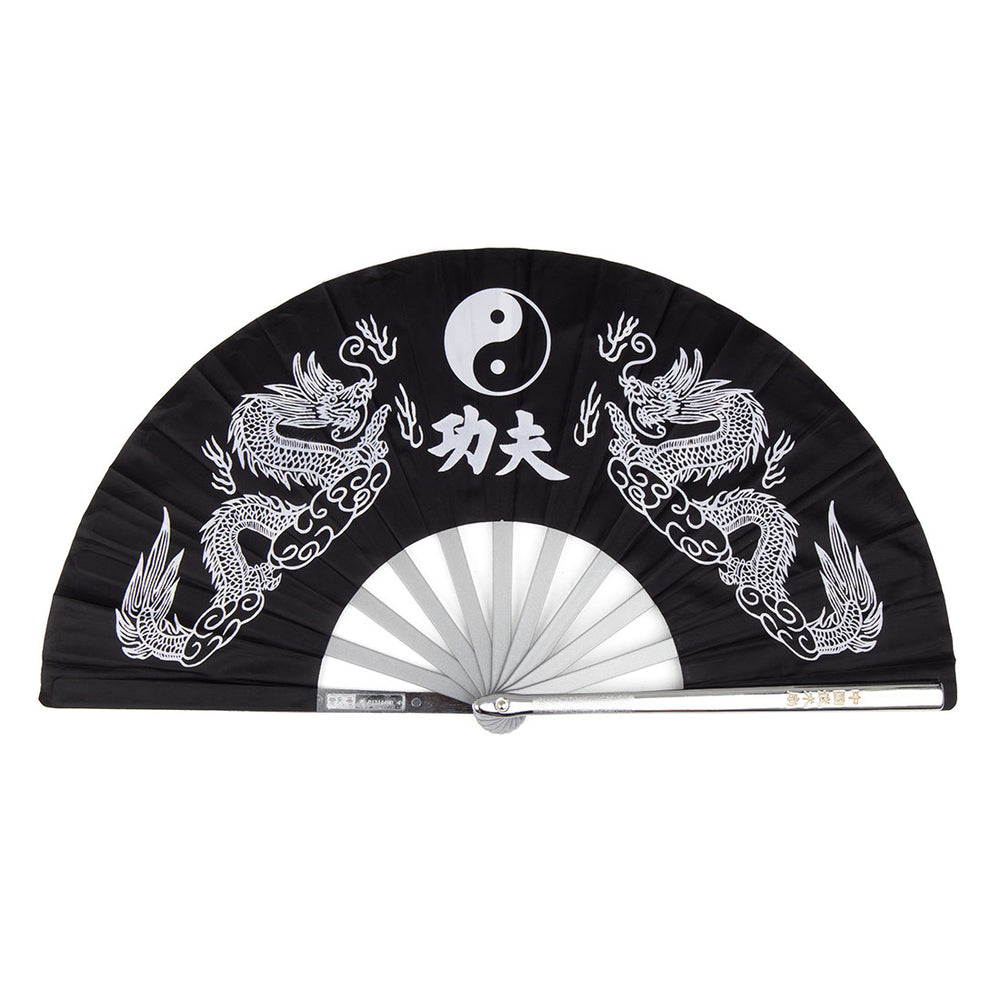 Tai Chi Fan - Aluminium Black