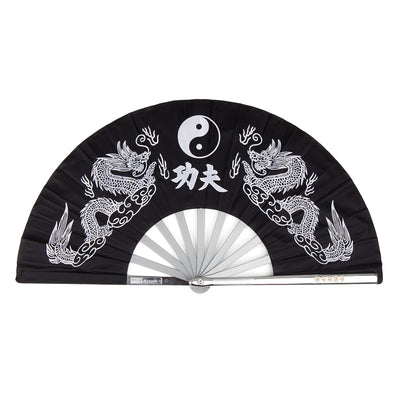 Tai Chi Fan - Aluminium Black