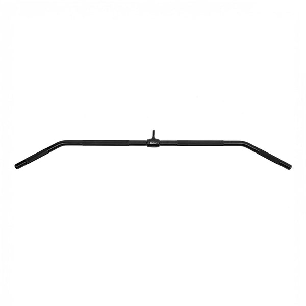 The SMAI Lat Pull Down Bar Attachment for Cable Machine features wide, angled knurled grips and a central hook for back workouts, shown in black on a plain white background.