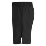 The SMAI Hybrid MMA Grappling Shorts in black have an elastic waistband and a vertical back slit, shown against a white background.