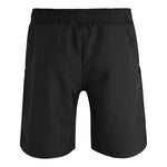 The SMAI Hybrid MMA Grappling Shorts in black feature a plain back, elastic waistband, and lightweight design, making them perfect for training or casual wear.