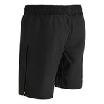 SMAI Hybrid MMA Grappling Shorts in black, featuring an elastic waistband and side leg slit, displayed from rear and side angles on a white background.