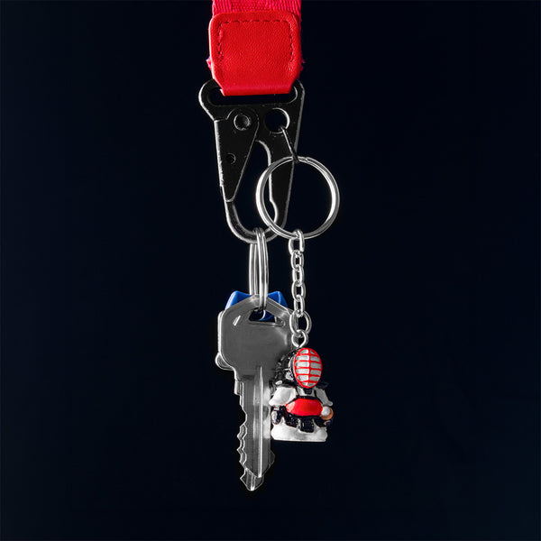 Kendo Man Keyring Red Black black background