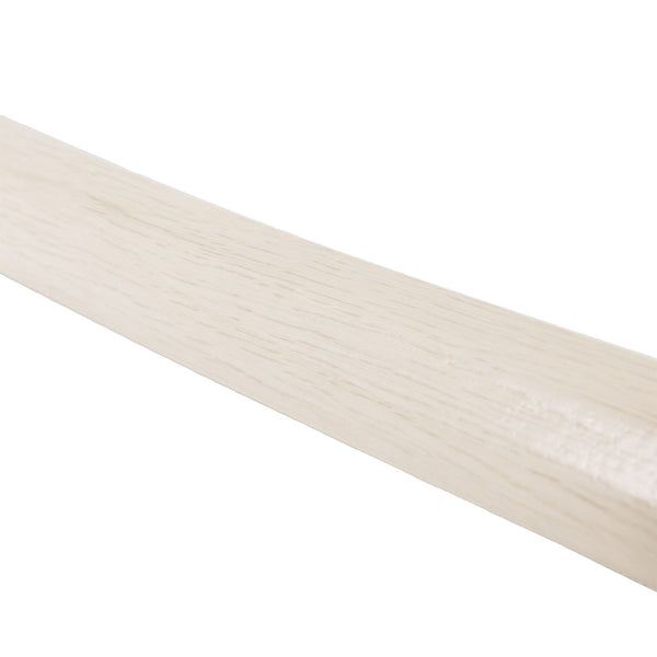 Close-up of the SMAI Bokken – White Oak Stained Beechwood, highlighting its smooth finish and grain—ideal for martial arts training.