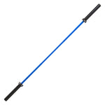 The SMAI Barbell - Blue Ceramic Coat - 15kg features black grip sleeves and silver collars on each end, displayed against a white background.