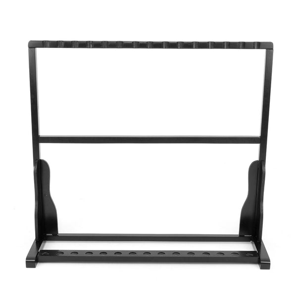 Front view of wooden bo staff rack