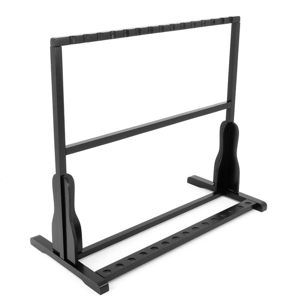 Side view of wooden bo staff rack