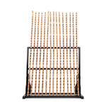 View of bo staffs stored on wooden rack