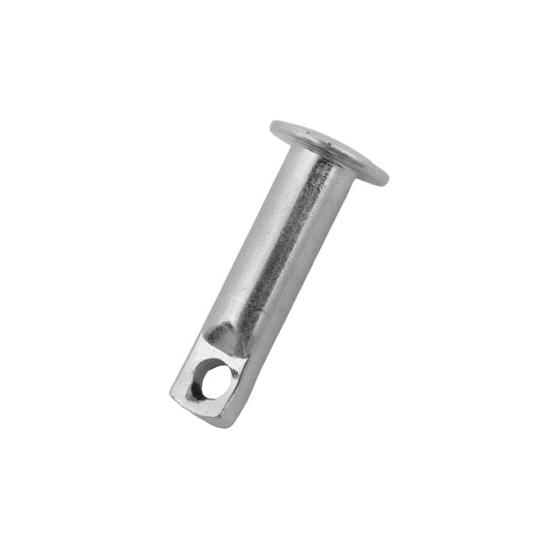 A close-up of the SMAI Ubound Rebounder Trampoline - Frame Pin, a metal replacement pin with a flat head and hole, shown on a white background.