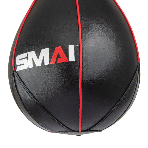 Leather Speedball Black Close up of SMAI Logo